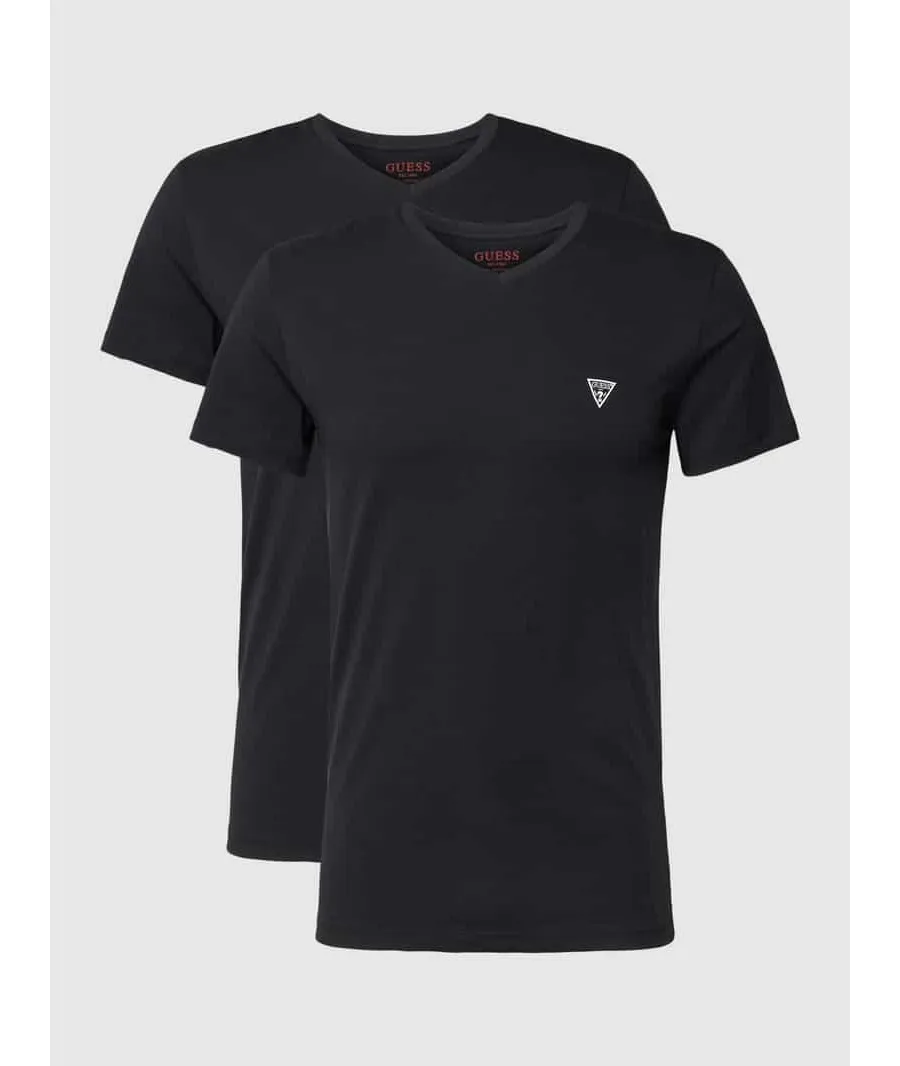 obrazek 1 T-shirt z dekoltem w serek w zestawie 2 szt. model ‘CALEB HERO’
