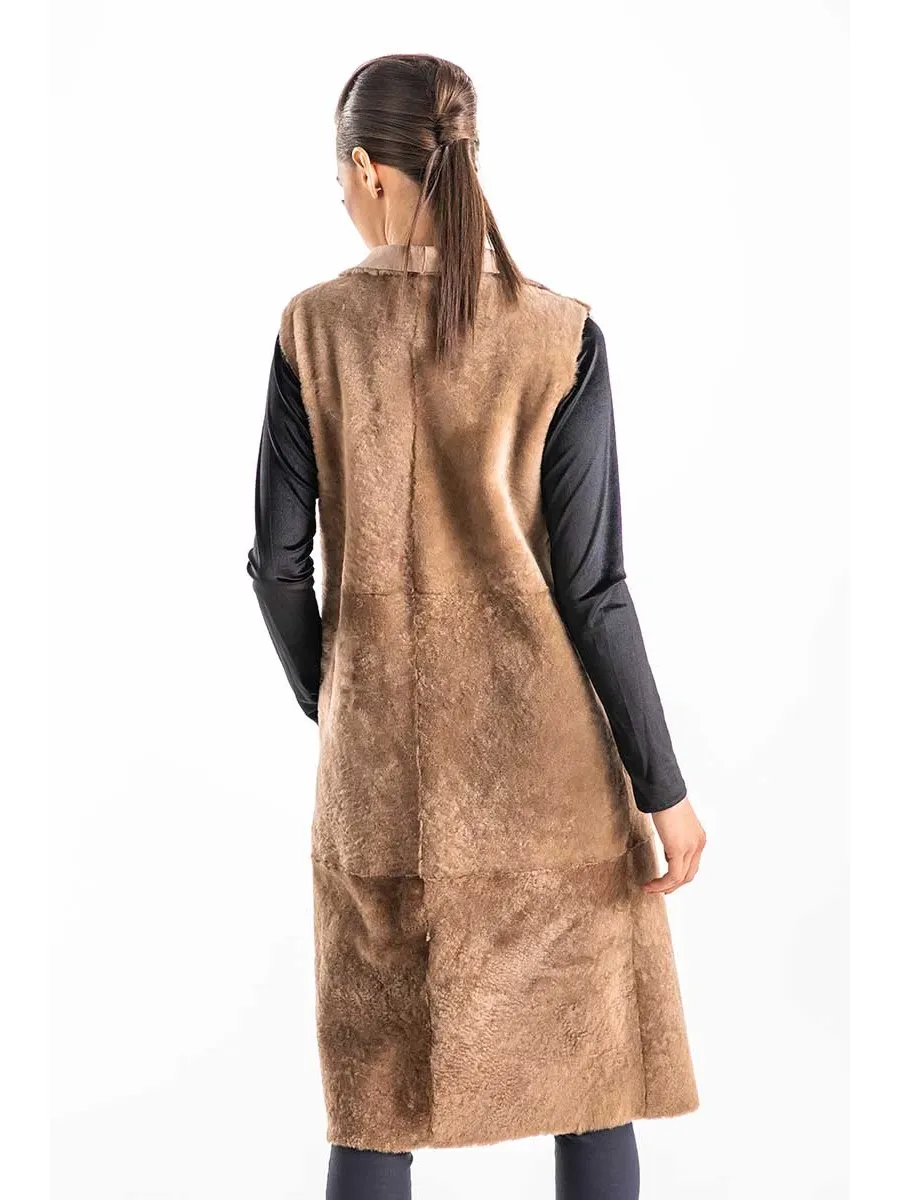 picture 3 Reversible long vest made of sheep fur - A&A Vesa
