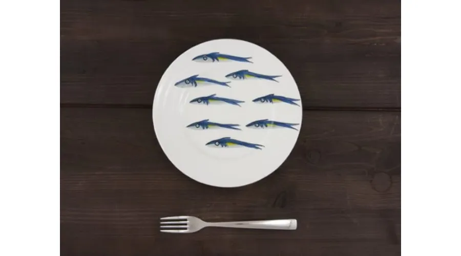 obrazek 2 Ceramiczny talerz deserowy zdobiony motywem sardynek - Le Ceramiche