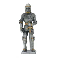 Zdjęcie Pewterowa statuetka średniowiecznego rycerza na biurko