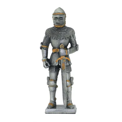 Zdjęcie Pewterowa statuetka średniowiecznego rycerza na biurko
