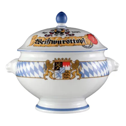 Zdjęcie Duża porcelanowa waza z pokrywką zdobiona oryginalnym ornamentem - Seltmann Weiden