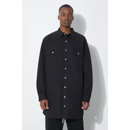 Zdjęcie Rick Owens koszula bawełniana Jumbo męska kolor czarny relaxed z kołnierzykiem klasycznym DU01D1297.P.09