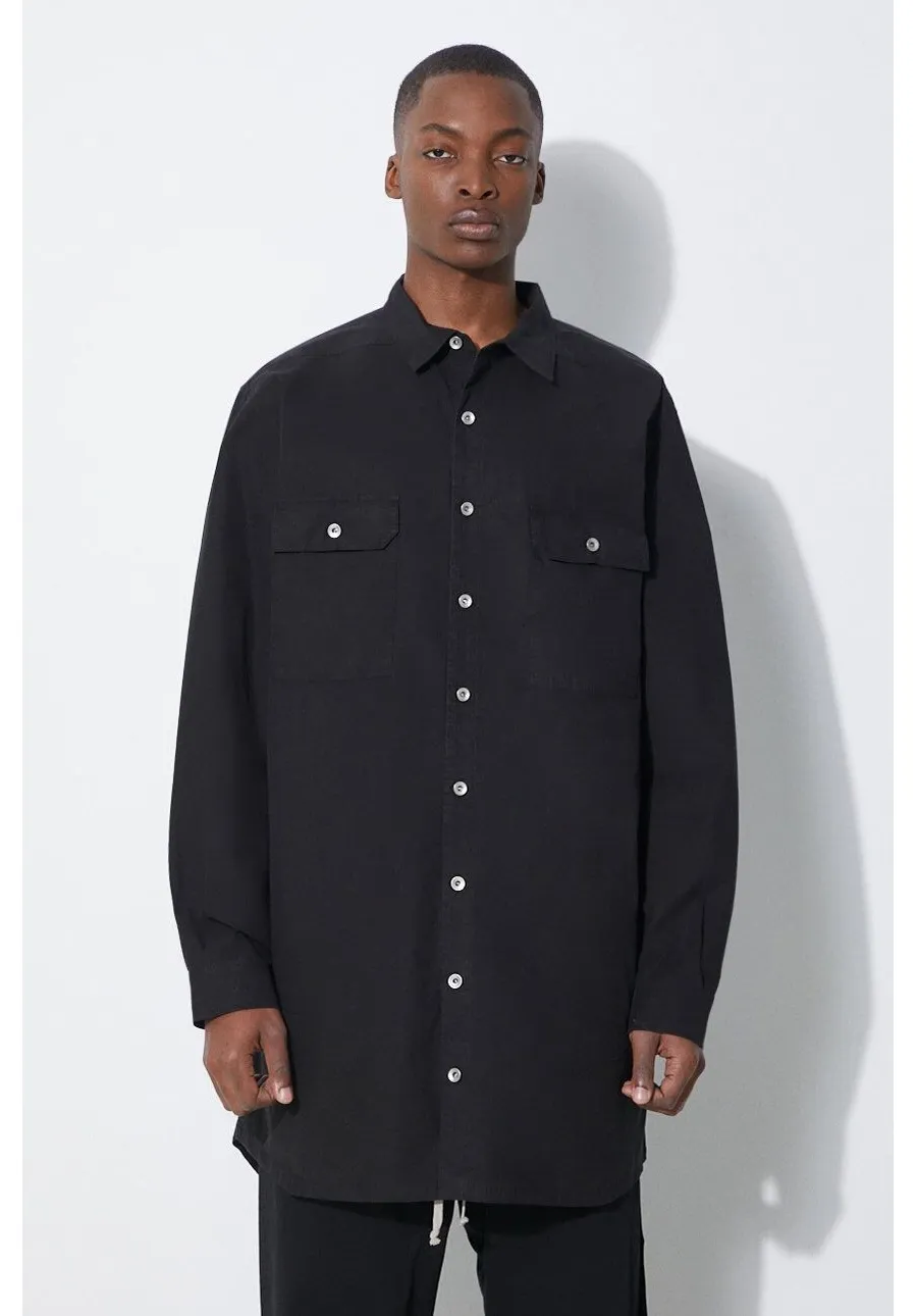obrazek 1 Rick Owens koszula bawełniana Jumbo męska kolor czarny relaxed z kołnierzykiem klasycznym DU01D1297.P.09