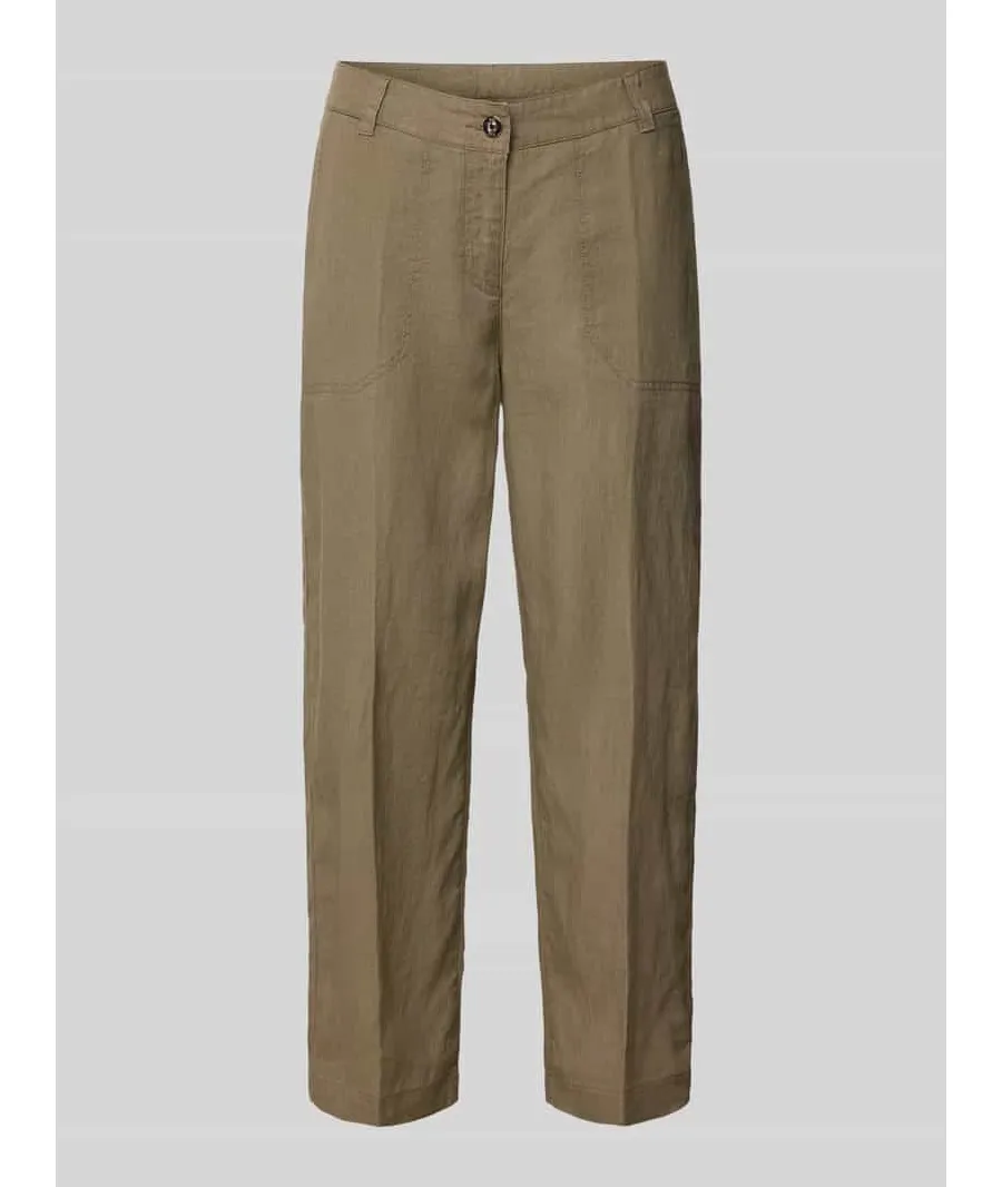 obrazek 1 Spodnie lniane o skróconym kroju regular fit model ‘Nora’