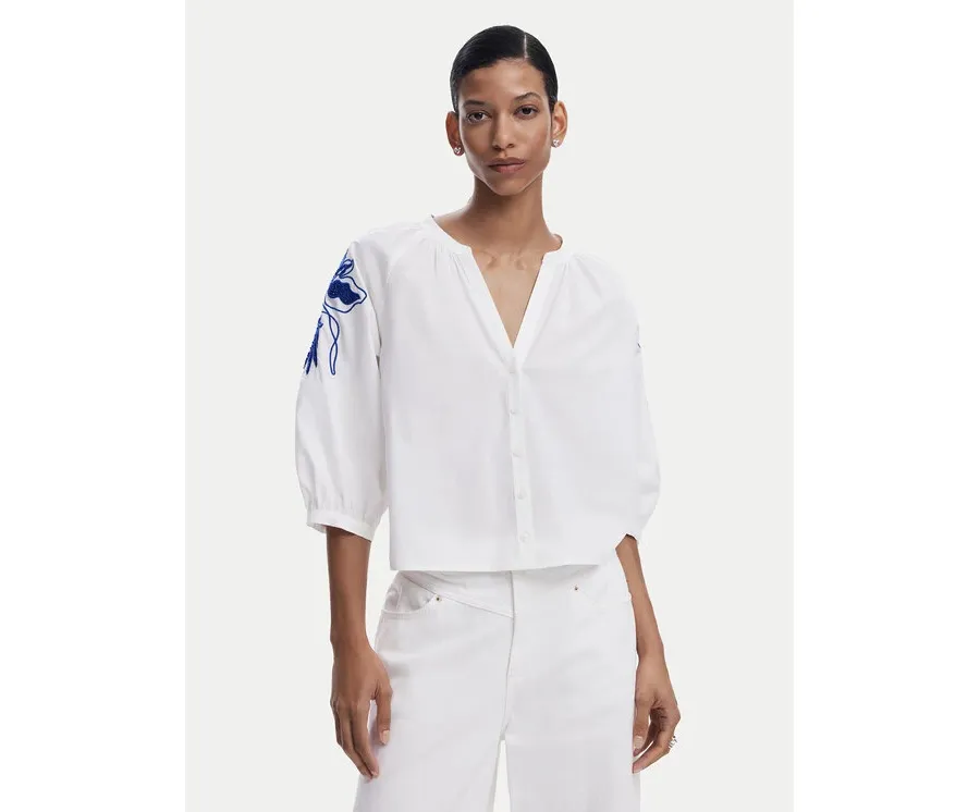 obrazek 1 Desigual Bluzka Cratos 25SWBW03 Biały Loose Fit