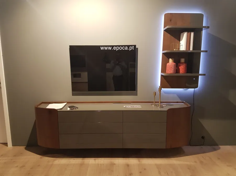 obrazek 2 Minimalistyczny, nowoczesny  zestaw do salonu-  komoda+ półki - Epoca
