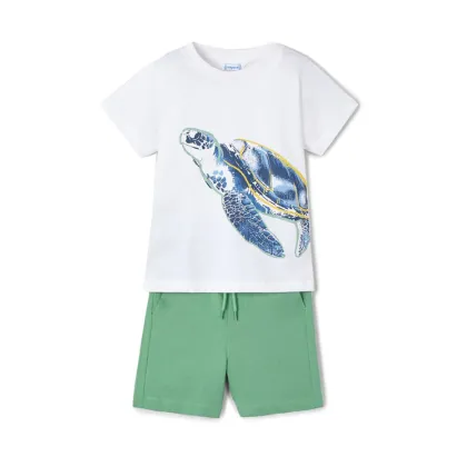Zdjęcie Mayoral Komplet t-shirt i spodenki 3609 Zielony Regular Fit