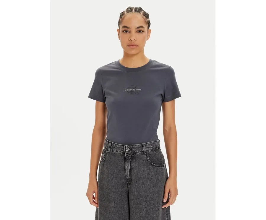 obrazek 1 Calvin Klein Jeans T-Shirt Monologo J20J223563 Szary Slim Fit