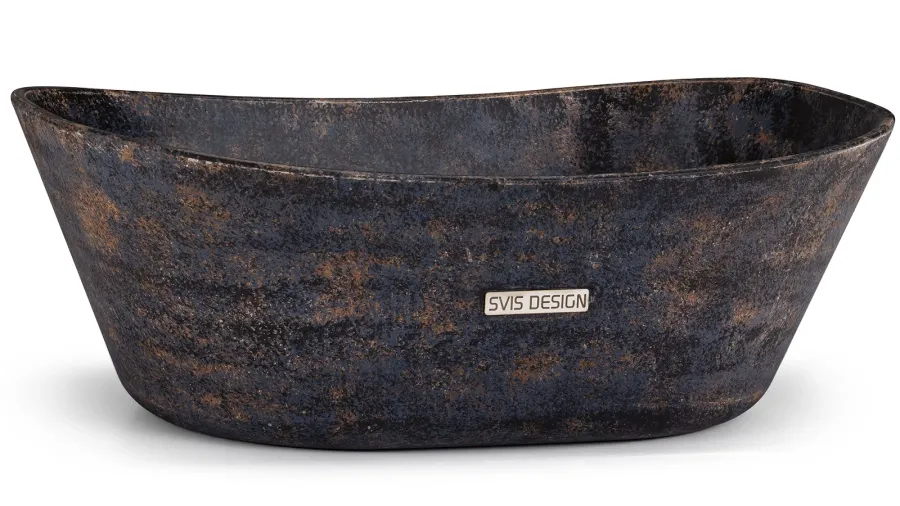 obrazek 1 Designerska umywalka 50 cm LIBRA BASIC – DARK STONE, niebieski, ochra i czarny, lakier matowy