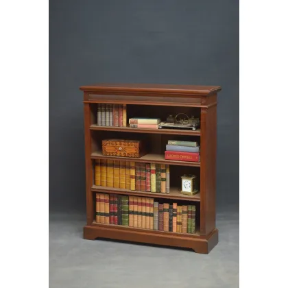 Zdjęcie Wiktoriański otwarty regał na książki z drewna orzechowego - antyk