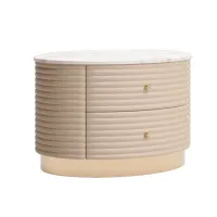 Picture A tasteful upholstered bedside table for the bedroom