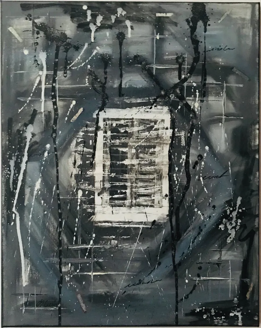 obrazek 1 Secret window, mixed media na płótnie