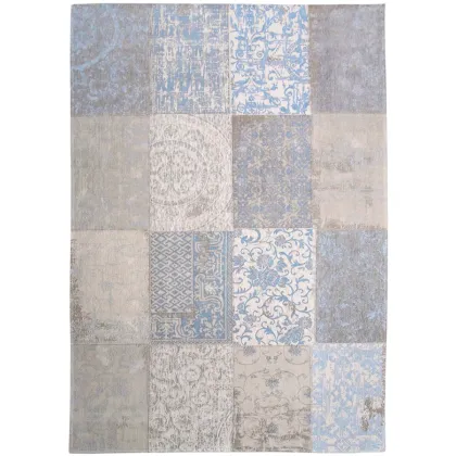 Zdjęcie Niecodzienny niebiesko beżowy dywan patchwork - GUSTAVIAN BLUE 8237