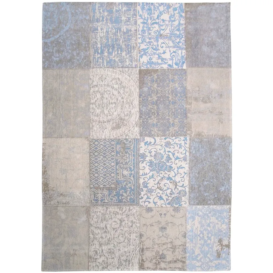 obrazek 1 Niecodzienny niebiesko beżowy dywan patchwork - GUSTAVIAN BLUE 8237