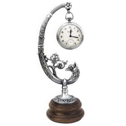 Picture Elegant desk decoration made of pewter and wood