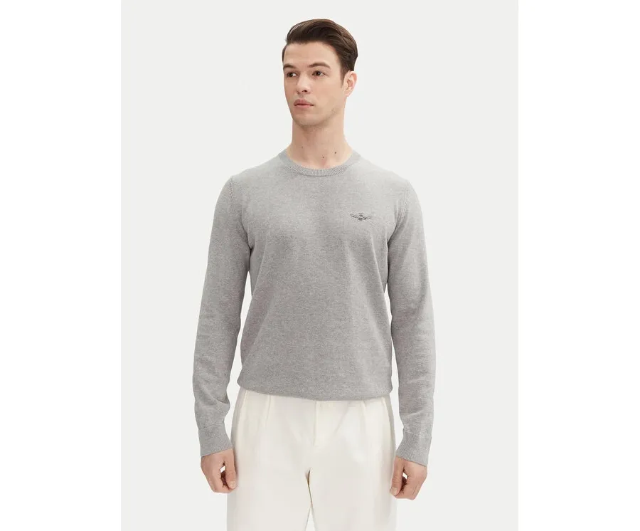 obrazek 1 Aeronautica Militare Sweter 251MA1502L506 Szary Regular Fit