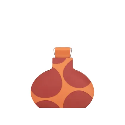 Zdjęcie Piękny wazon Otto 9x37xH38 cm wykonany ze skóry w kolorze koniakowym i bordowym