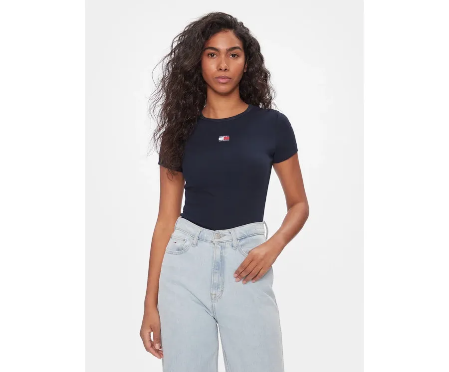 obrazek 1 Tommy Jeans T-Shirt Badge DW0DW17881 Granatowy Slim Fit