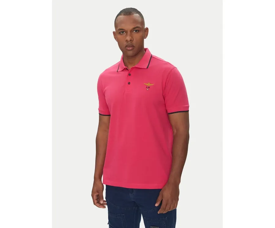obrazek 1 Aeronautica Militare Polo 251PO1308P82 Różowy Regular Fit