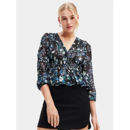 Zdjęcie Desigual Bluzka 23WWBW06 Czarny Regular Fit