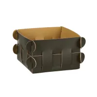 Picture Stylish small Shlesser basket 13x13xH8 cm in dark olive color