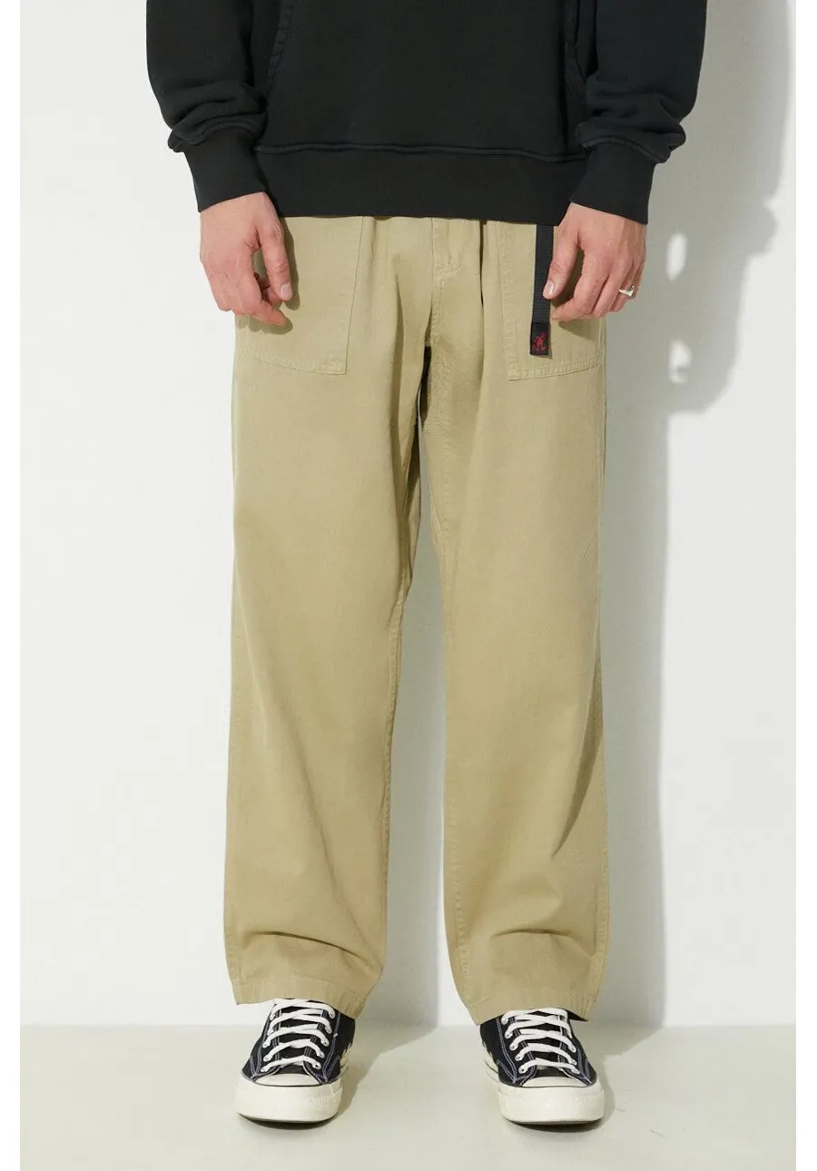 obrazek 1 Gramicci spodnie bawełniane Loose Tapered Ridge Pant kolor zielony proste G114.OGT