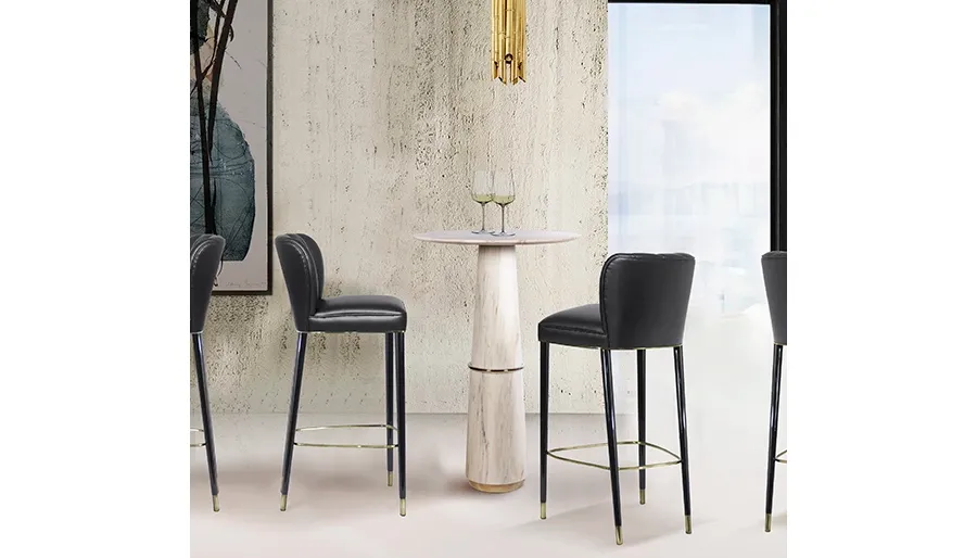 obrazek 5 Skórzane portugalskie krzesło barowe