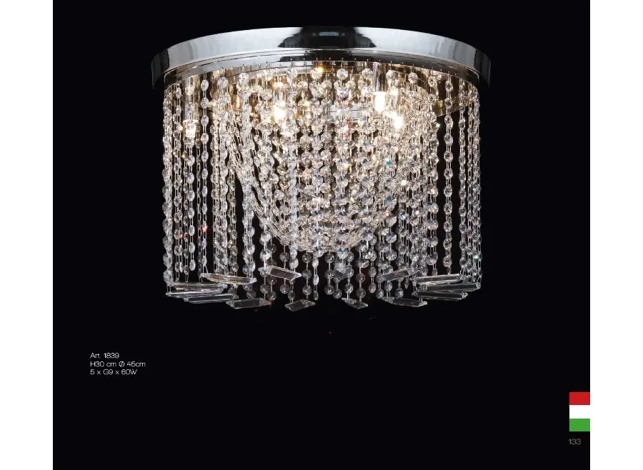 obrazek 1 Lampa sufitowa z przezroczystymi kryształkami Asfour - Il Paralume Marina