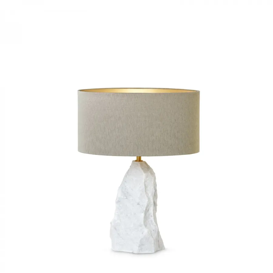 obrazek 1 Lampa stołowa z marmuru z abażurem w kolorze jedwabiu - Ginger & Jagger
