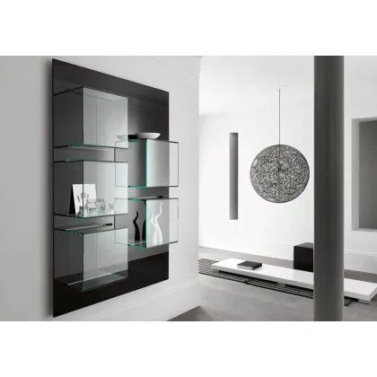 Zdjęcie Stylowy panel ścienny ze szklanymi półkami - Tonelli Design