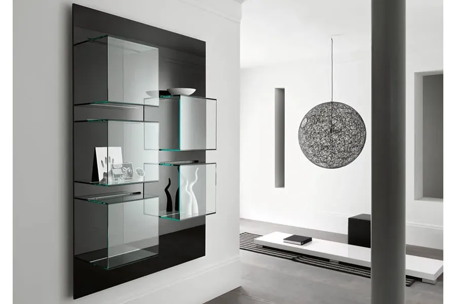 obrazek 1 Stylowy panel ścienny ze szklanymi półkami - Tonelli Design