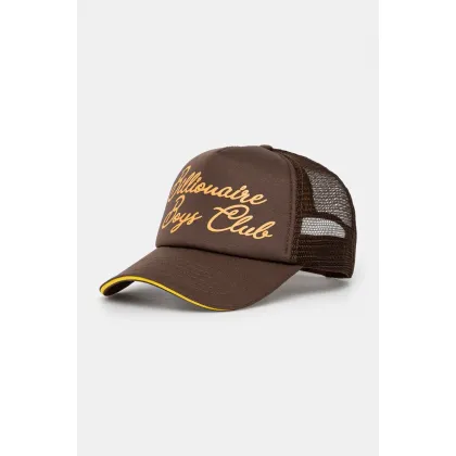 Zdjęcie Billionaire Boys Club czapka z daszkiem Script Trucker Cap kolor brązowy z aplikacją B24470