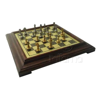 Zdjęcie Metalowe figury szachowe + plansza 36x36 cm. - Luxury Products