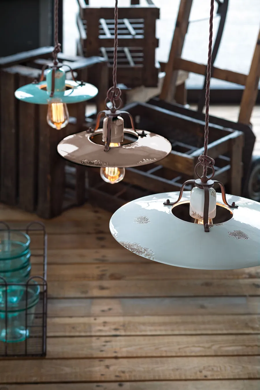 obrazek 8 Wyjątkowa włoska lampa wisząca retro