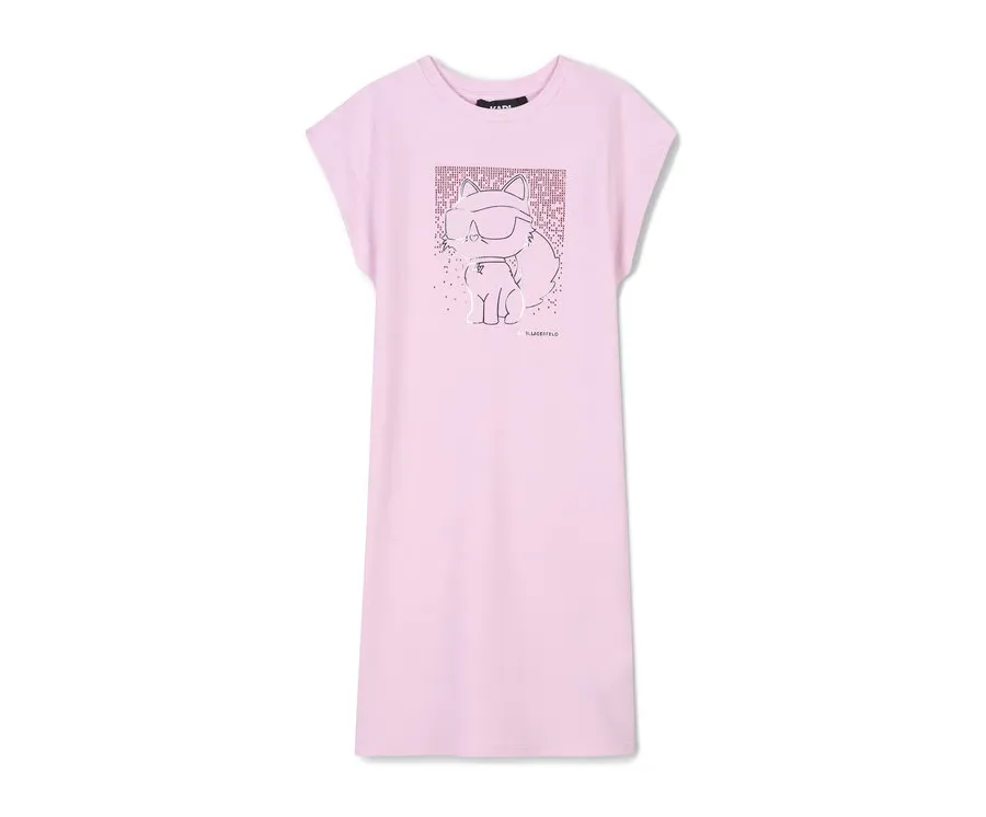 obrazek 1 Karl Lagerfeld Kids Sukienka codzienna Z30456 S Różowy Regular Fit