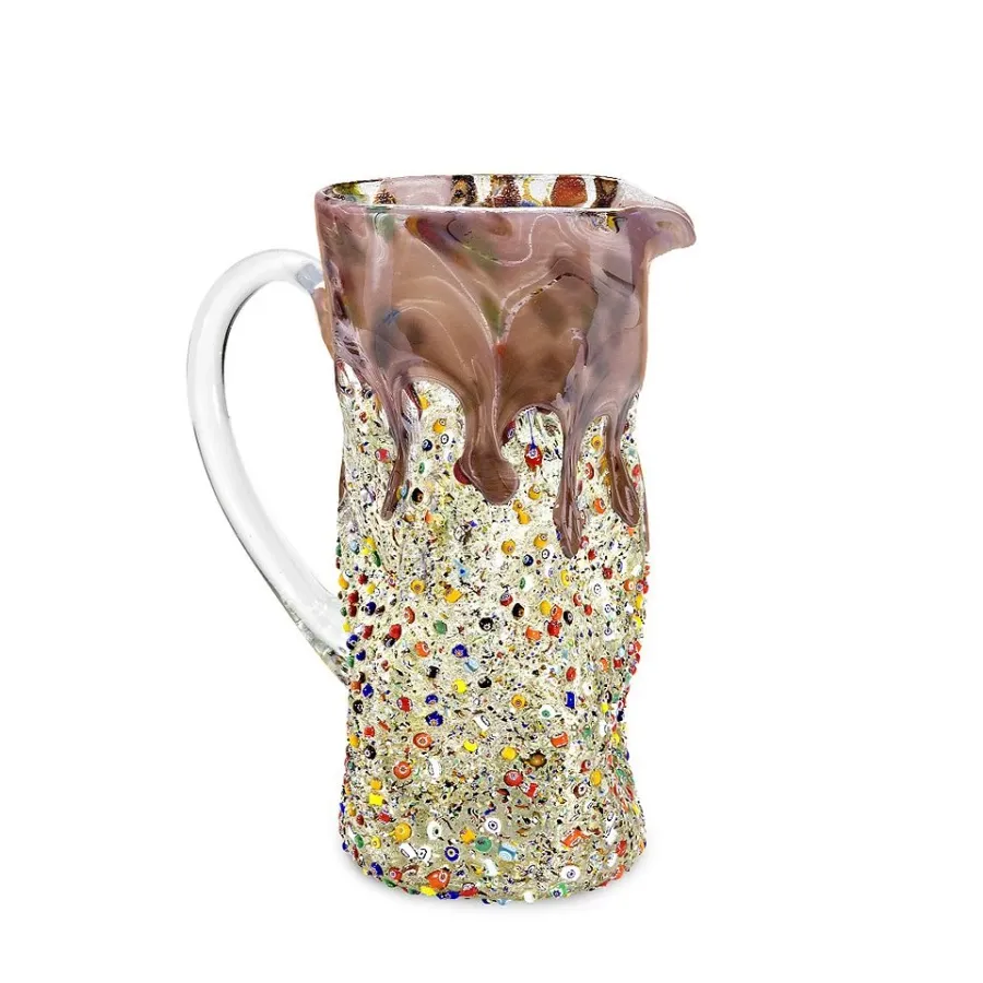 obrazek 1 Włoski niepowtarzalny dzbanek ze szkła  murano (16 cm)
