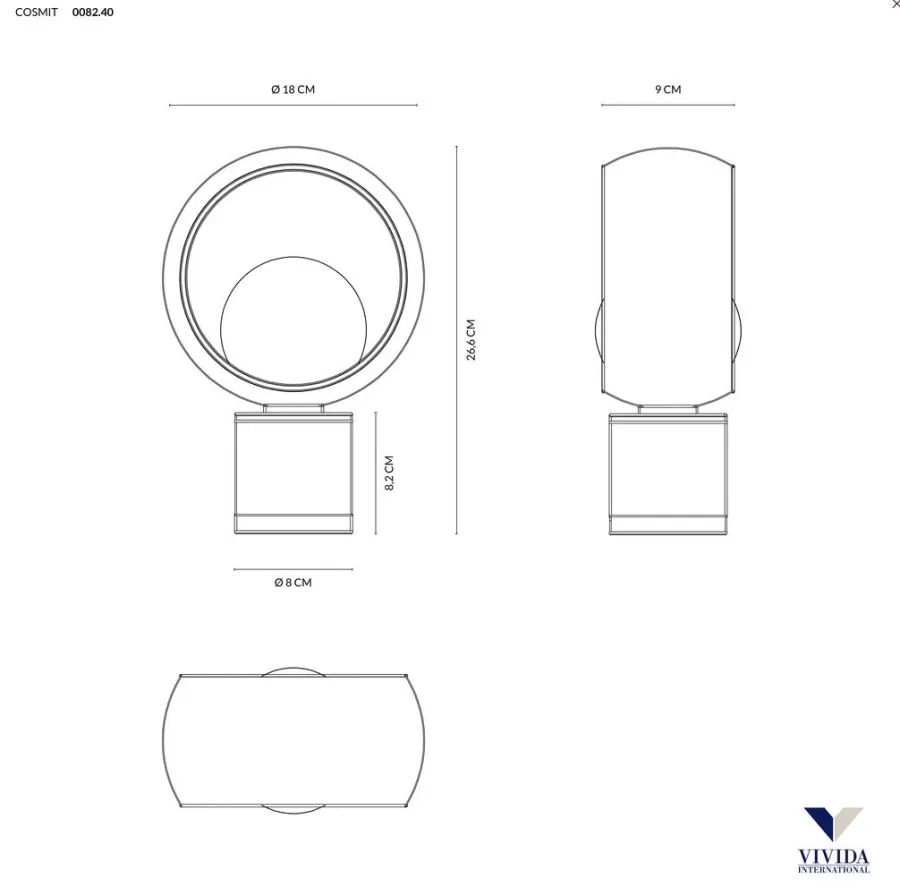 obrazek 3 Włoska brązowa lampa Cosmit na biurko