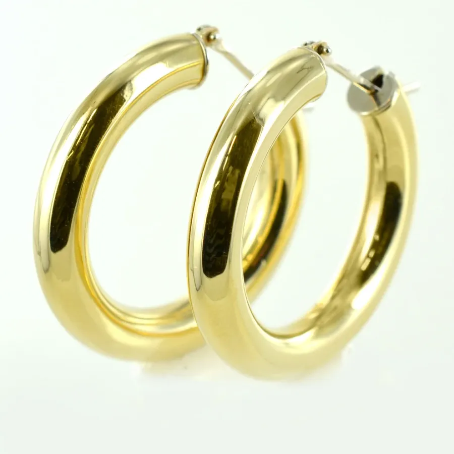 obrazek 1 Włoskie kolczyki koła Campanella z żółtego złota