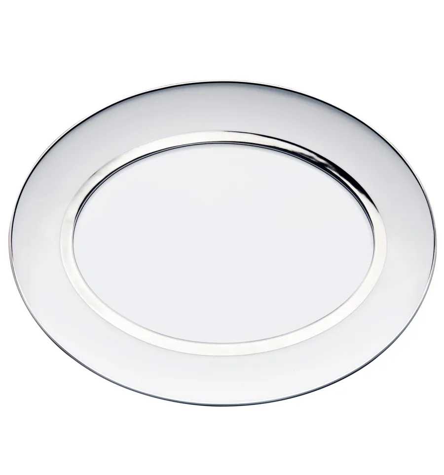 obrazek 1 Porcelanowy mały owalny talerz Domo Platinium z platynowym wykończeniem - Vista Alegre