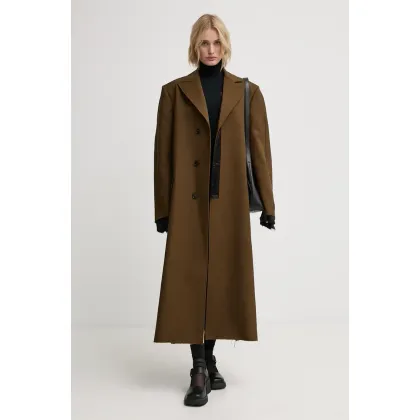 Zdjęcie MM6 Maison Margiela płaszcz damski kolor zielony przejściowy S62AA0088.M35222