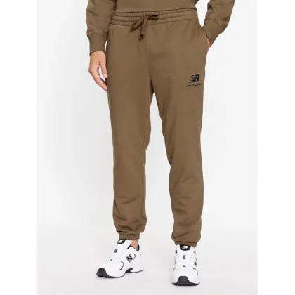 Zdjęcie New Balance Spodnie dresowe Essentials Stacked Logo French Terry Sweatpant MP31539 Brązowy Regular Fit