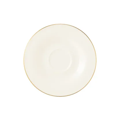 Zdjęcie Luksusowy porcelanowy mały spodek 13,5 cm ze złotym obrzeżem - Seltmann Weiden