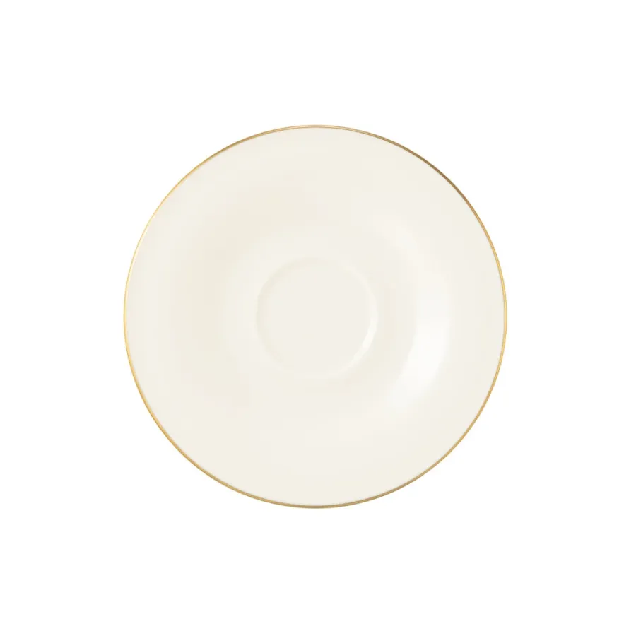 obrazek 1 Luksusowy porcelanowy mały spodek 13,5 cm ze złotym obrzeżem - Seltmann Weiden