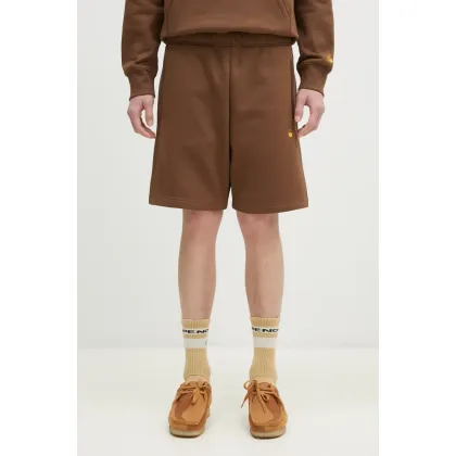 Zdjęcie Carhartt WIP szorty Chase Sweat Short męskie kolor brązowy I033669.218XX