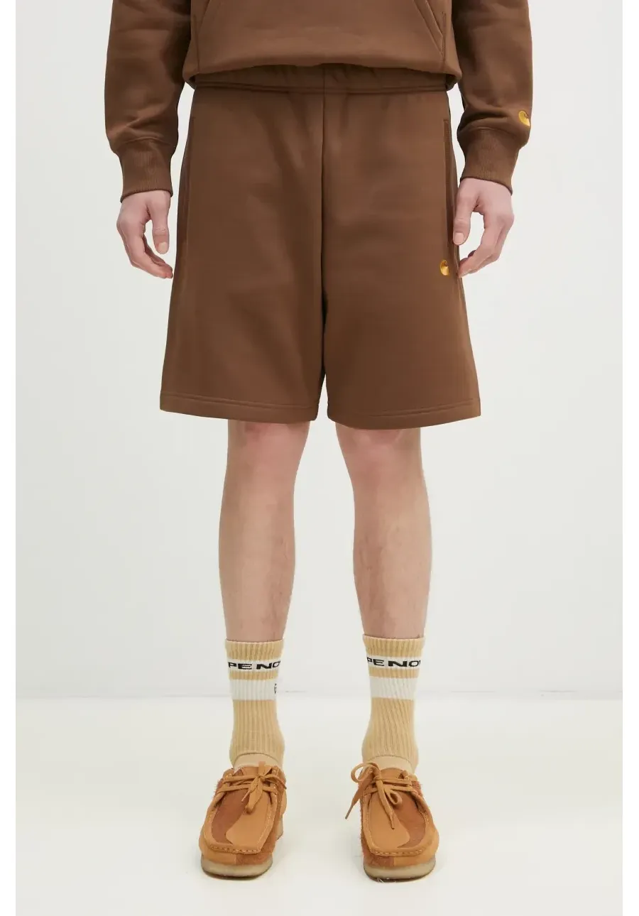 obrazek 1 Carhartt WIP szorty Chase Sweat Short męskie kolor brązowy I033669.218XX