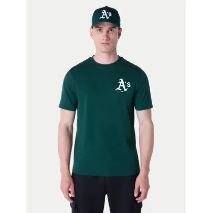 Zdjęcie New Era T-Shirt Oakland Athletics MLB Pennant Graphic 60596214 Zielony Regular Fit