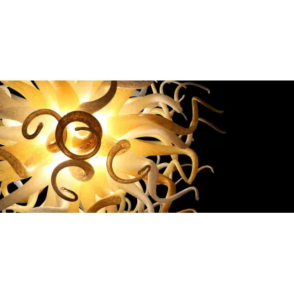 Picture Chandelier with flames made of Murano glass - Vetreria Artistica Rosa