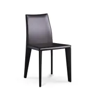Picture Chair/Armchair with steel frame, covered with leather, decorative stitching possible - Karlotta - Colico