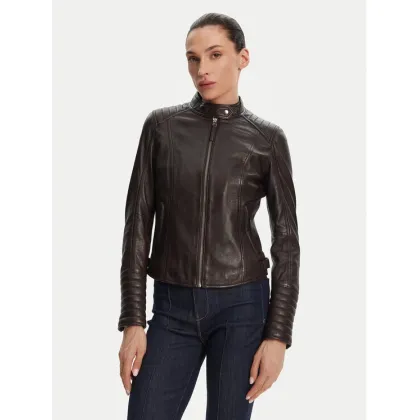 Zdjęcie Serge Pariente Kurtka skórzana Louise Brązowy Slim Fit